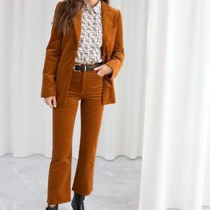 & other stories rust orange corduroy suit